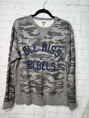 Tailgate size medium women’s gray Ole Miss Rebels camouflaged sweatshirt